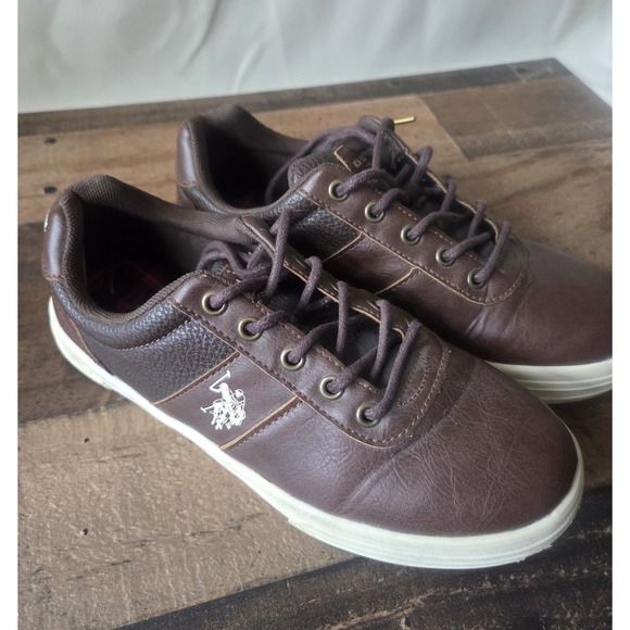 U.S. Polo Assn. Other - U.S. Polo Assn. Boys Sz 3.5 Children Casual Lace Up Shoes Dark Brown Logo